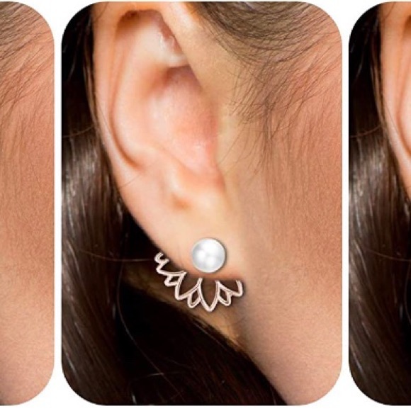Jewelry - Silver Sunflower Earrings 2-piece Front / Back